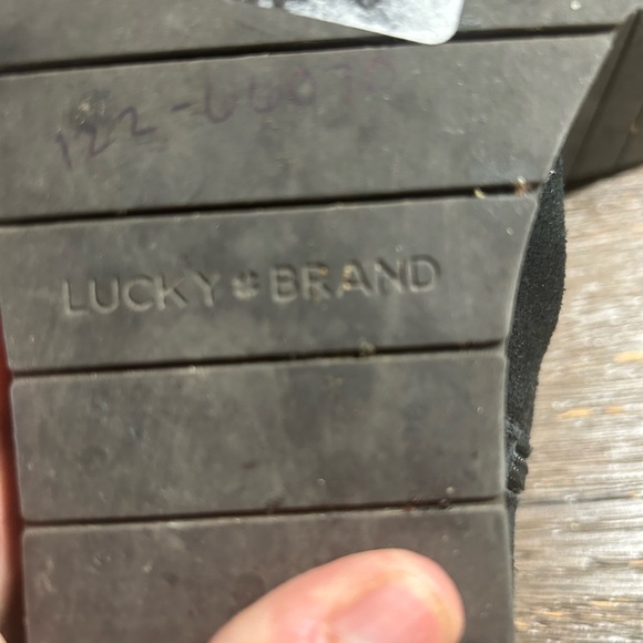 Lucky Brand Karmeya leather suede wedge boots size 9 - Picture 8 of 9